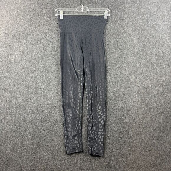 Carbon 38 Leggings Women's Extra Small Black Gray Leopard Animal Print Stretch - Picture 1 of 8